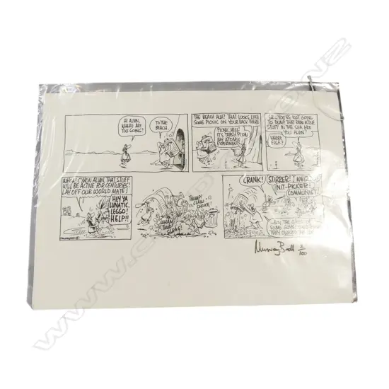 SIGNED MURRAY BALL CARTOON PRINT, SIGNED EDITION 2/100