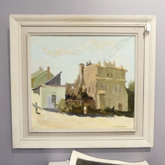  WITOLD WISNIEWSKI, BUILDINGS, OIL ON CANVAS 445x490mm 