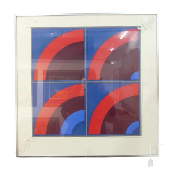GORDON HOUSE (BRITISH 1932-2004) 'RED QUATER ARC' SCREENPRINT PROOF 1971 850x650mm not signed