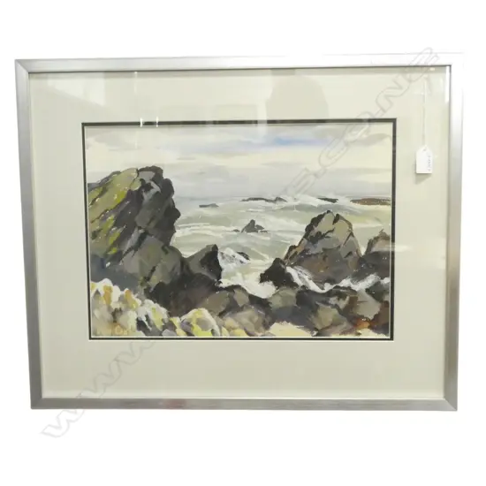 OLGA COX 'SEASCAPE' GOUACHE ON PAPER, 295x420mm