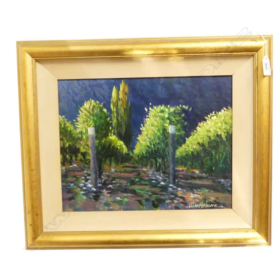 CLARRY NEAME, VINEYARD, OIL ON BOARD 270x345mm