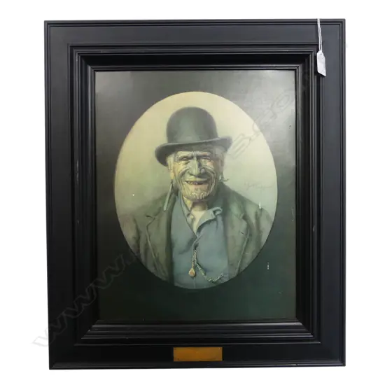 MODERN GOLDIE PRINT ebonised frame. A couple of marks. H.540mm