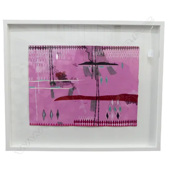 ASH BAILEY 'OFFERING I' INK & ACRYLIC ON PAPER 440x560mm