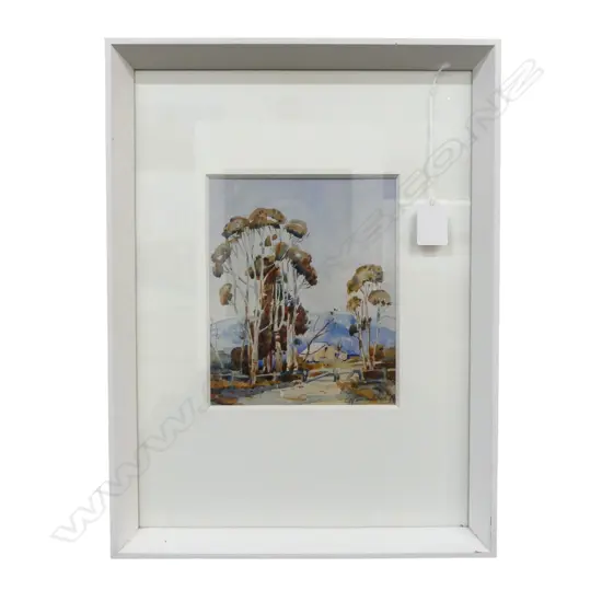 C. H. SNEDDEN, LANDSCAPE w. GUM TREES, WC '38 185x150mm