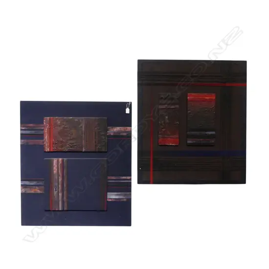 RIB BLOOMFIELD (b. LONDON 1948), MIXED MEDIA DIPTYCH 765x865mm