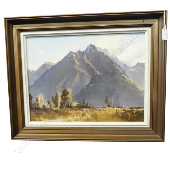 BRENT TROLLE 'MT ALEXANDER FIRST LIGHT FROM AICKENS WESTLAND' OIL ON CANVAS 295x395mm 