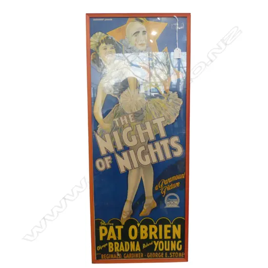 VINTAGE FILM POSTER 'THE NIGHT OF NIGHTS' (1939) 880x335mm
