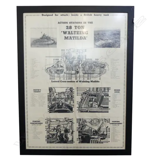 BRITISH TANK 'WALTZING MATILDA' PRINT 1000x750mm