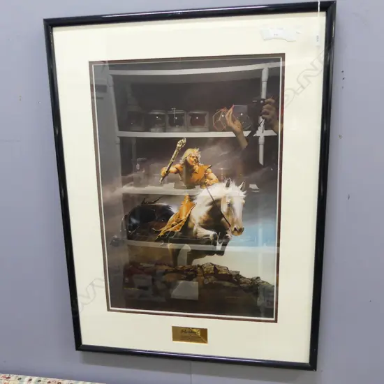 LARGE SIGNED MOVIE PRINT 'PURSUIT' FROM BATTLEFIELD EARTH by SHUN KAJIMA Ed. 80/500, 880x650mm