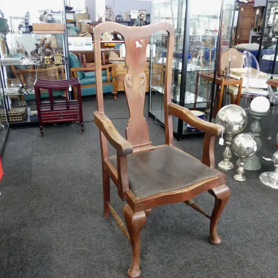 QUEEN ANNE STYLE ARMCHAIR