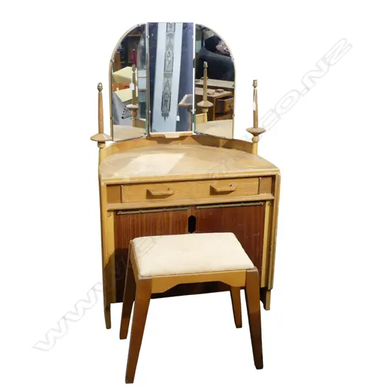 G PLAN LIGHT OAK DEMILUNE DRESSING TABLE...