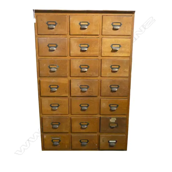 21 DRAW OAK FILING CABINET 855x630x1350mm