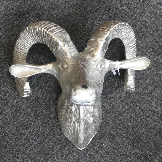 HEAVY ALUMINIUM GOAT BUST H.360mm