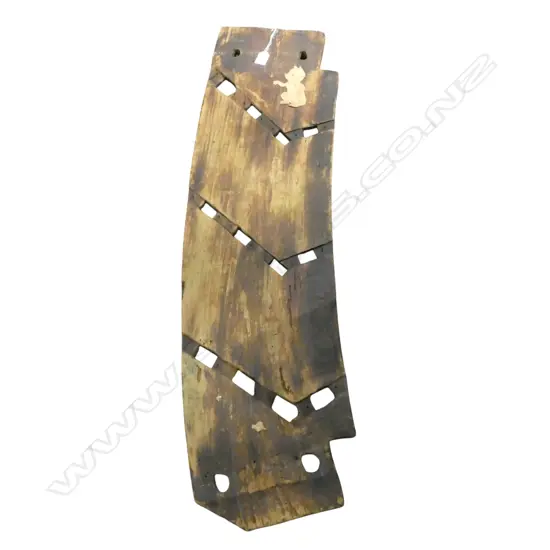 OLD WOODEN BOARD FROM A SHIP angled rectangular holes H.1100mm