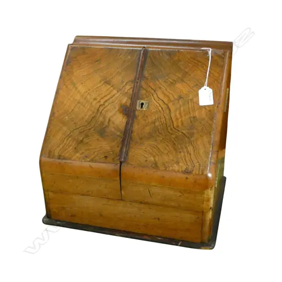 MAHOGANY & WALNUT WRITING COMPENDIUM C.1900 345x255x320mm
