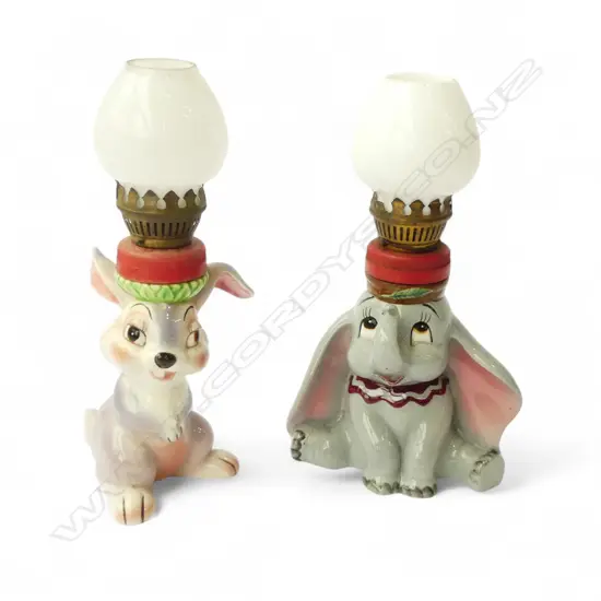2 WALT DISNEY VINTAGE LAMPS ‘CROWN DISNEY LAMP’ DUMBO & THUMPER, H.180MM
