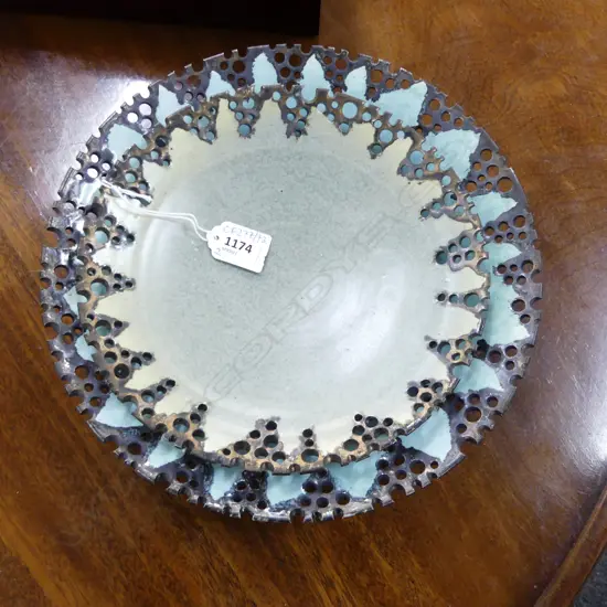 2 STUDIO POTTERY PLATES 280, 225mm dia