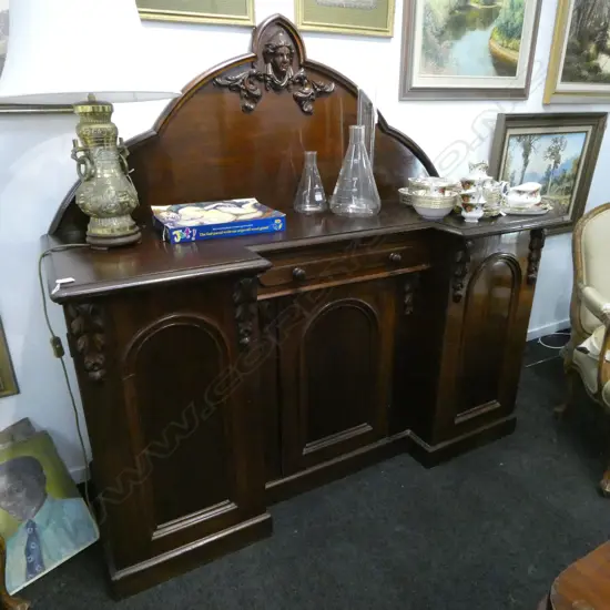 VICTORIAN MAHOGANY SIDEBOARD 1720x635x1660mm - NEWER TOP PIECE