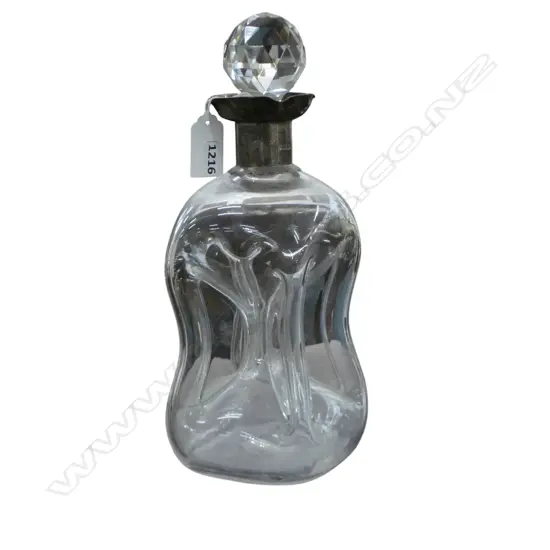 DECANTER w. STG SILVER RIM H.255mm