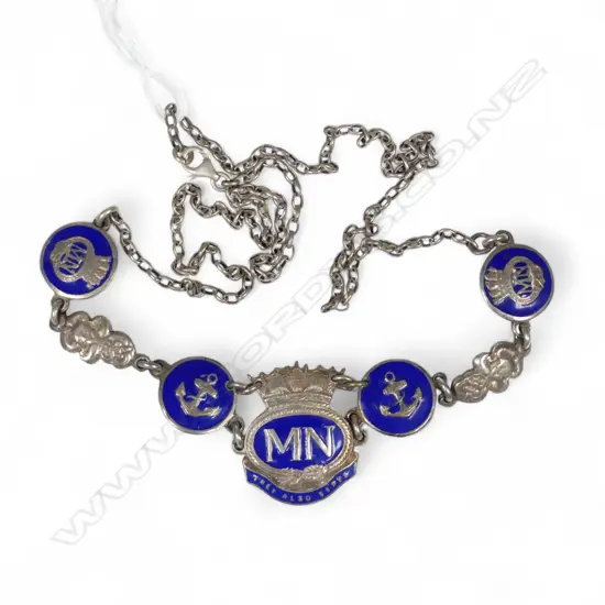 S/SILVER& ENAMEL MERCHANT NAVY NECKLACE