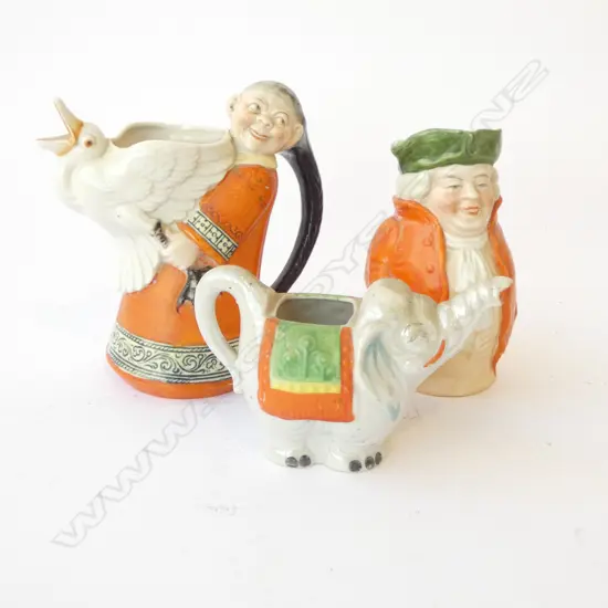 THREE PORCELAIN NOVELTY JUGS