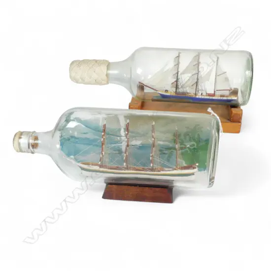 2 SAILING SHIPS IN BOTTLES L300 260MM