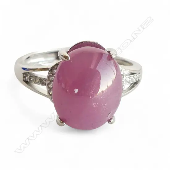 SILVER & RUBY RING EXPANDABLE SHANK stone=heated treated/glass filled GRA CERT.