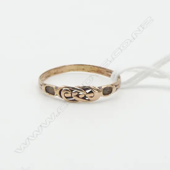 9ct ROSE GOLD CELTIC KNOTT BAND RING 0.83gms SIZE M