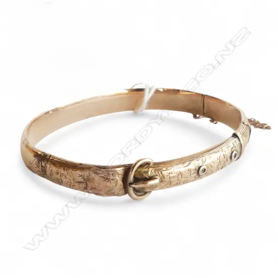 9CT ROSE GOLD HINGED BANGLE (faulted) 8.36gm