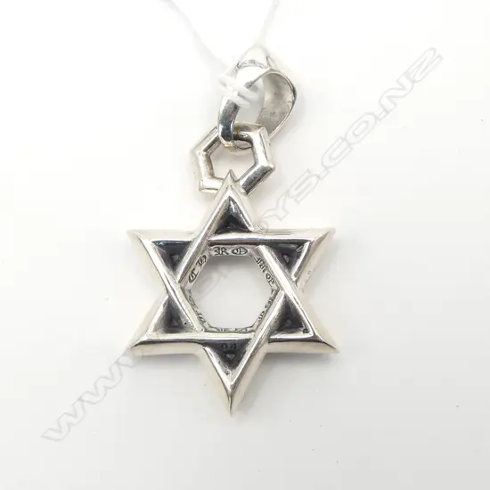 'CHROME HEARTS' 925 SILVER STAR PENDANT, 35mm dia 28gms