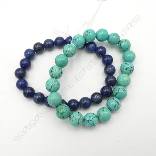 TWO BRACELETS; LAPIS & TURQUOISE?