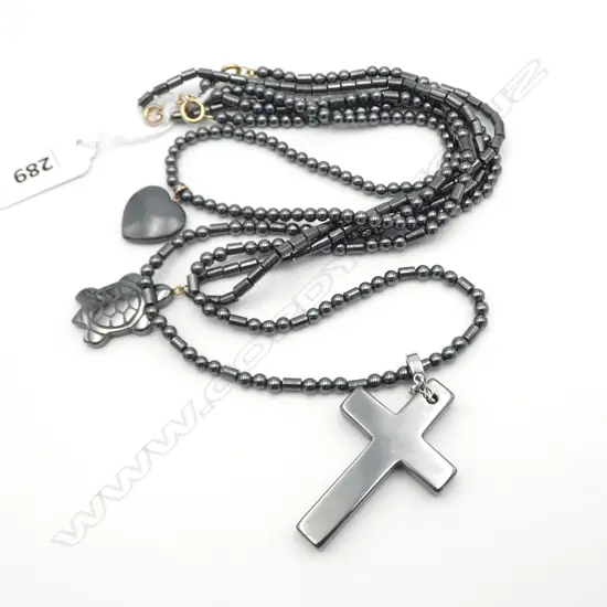 ASST. HAEMATITE PENDANT NECKLACES