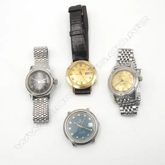 4 BULOVA GENT'S WRISTWATCHES 3 running 1 w no strap + 1 ACCUTRON