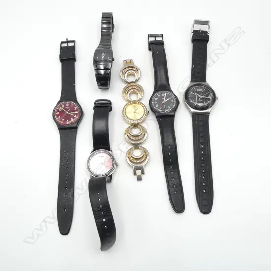 6 LADIES WRISTWATCHES; INCLDS 2 SWATCH plus RADO CERAMIC