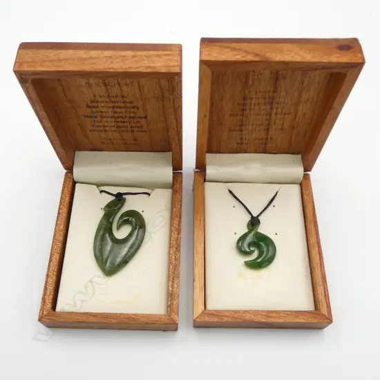 2 N.Z. POUNAMU PENDANTS