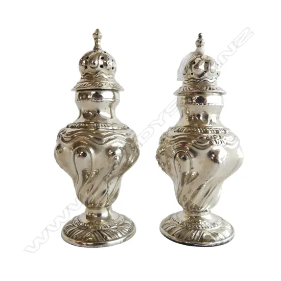 PR FANCY SILVER PEPPERETTES London 1899 by Holland, Aldwinckle & Slater 76gms