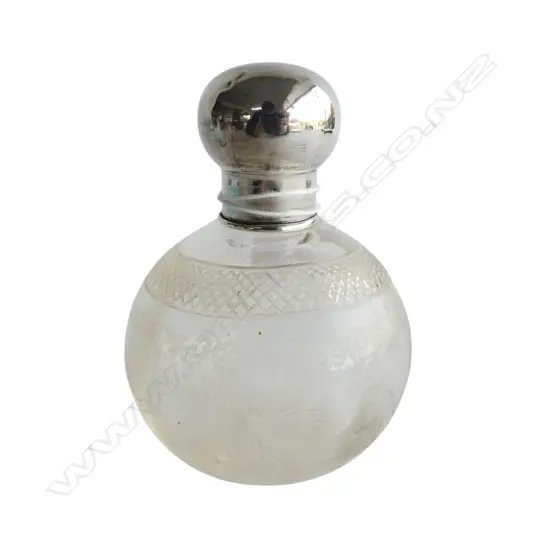 PERFUME BOTTLE w. STG SILVER CAP H.110mm WITH STOPPER