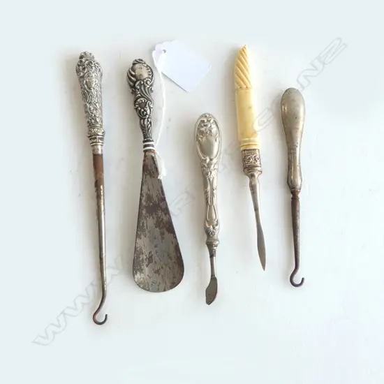 4 STG SILVER HANDLED DRESSING TOOLS AF + 1 OTHER