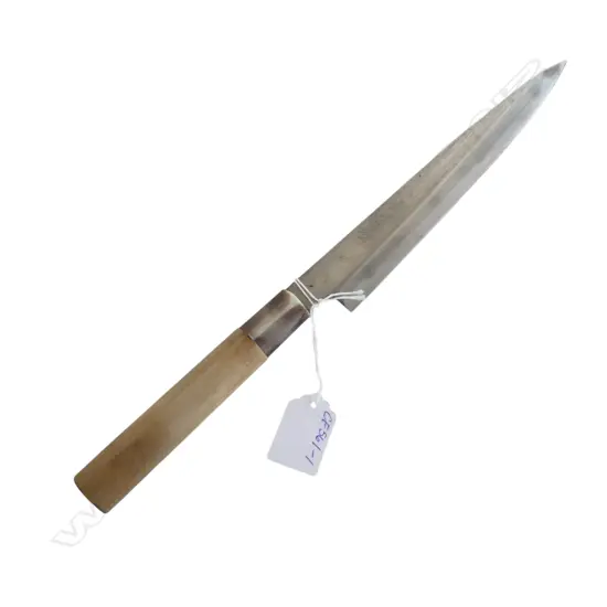 VINTAGE JAPANESE CHEF'S KNIFE, SIGNED ON BLADE, L.350mm