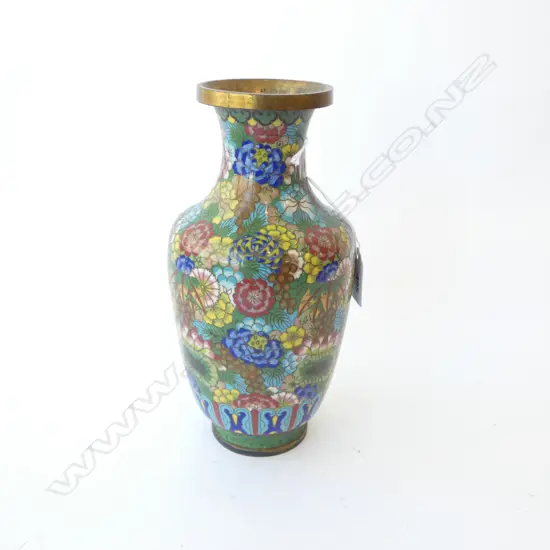 CHINESE CLOISONNE VASE H.230mm (Small dent to side)