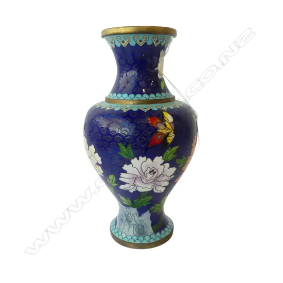 BLUE CLOISONNE VASE H.255mm