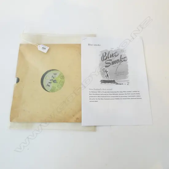 BLUE SMOKE by PIXIE WILLIAMS WRITTEN by RURU KARAITIANA; The first record wholly produced in New Zealand