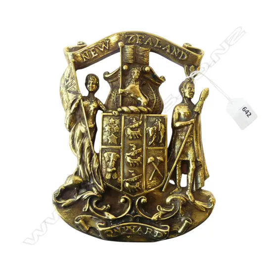 BRASS PLAQUE 'NEW ZEALAND ONWARDS' H.225mm