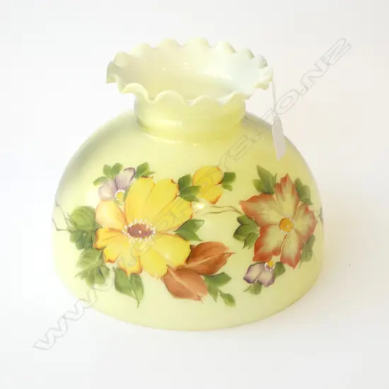 VICTORIAN HAND PAINTED FLORAL LAMP SHADE, D.250MM H.190MM