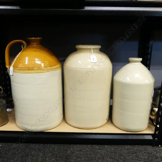 2 N.Z. STONEWARE CROCKS H.380mm