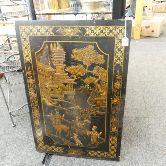 CHINOISERIE LACQUER WOODEN PANEL 740x495mm