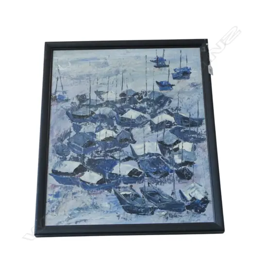 ELEANOR PETERS 'THE SEA PEOPLE' OIL ON BOARD 585x485mm