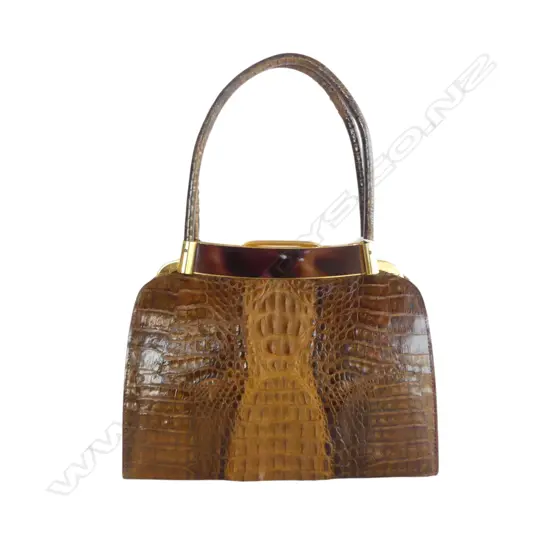 VINTAGE CROCODILE HAND BAG H.375mm