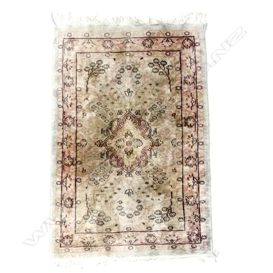 HAND KNOTTED WOOL & SILK PILE RUG