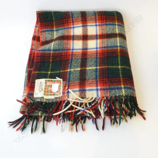 VINTAGE NZ WOOL TRAVEL RUG ‘MONTY BY FONTANA’ MILTON EXCELLENT CONDITION, L.1960 W.1530